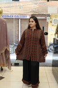 Women’s Black Rust Printed Crape Co-Ord Set