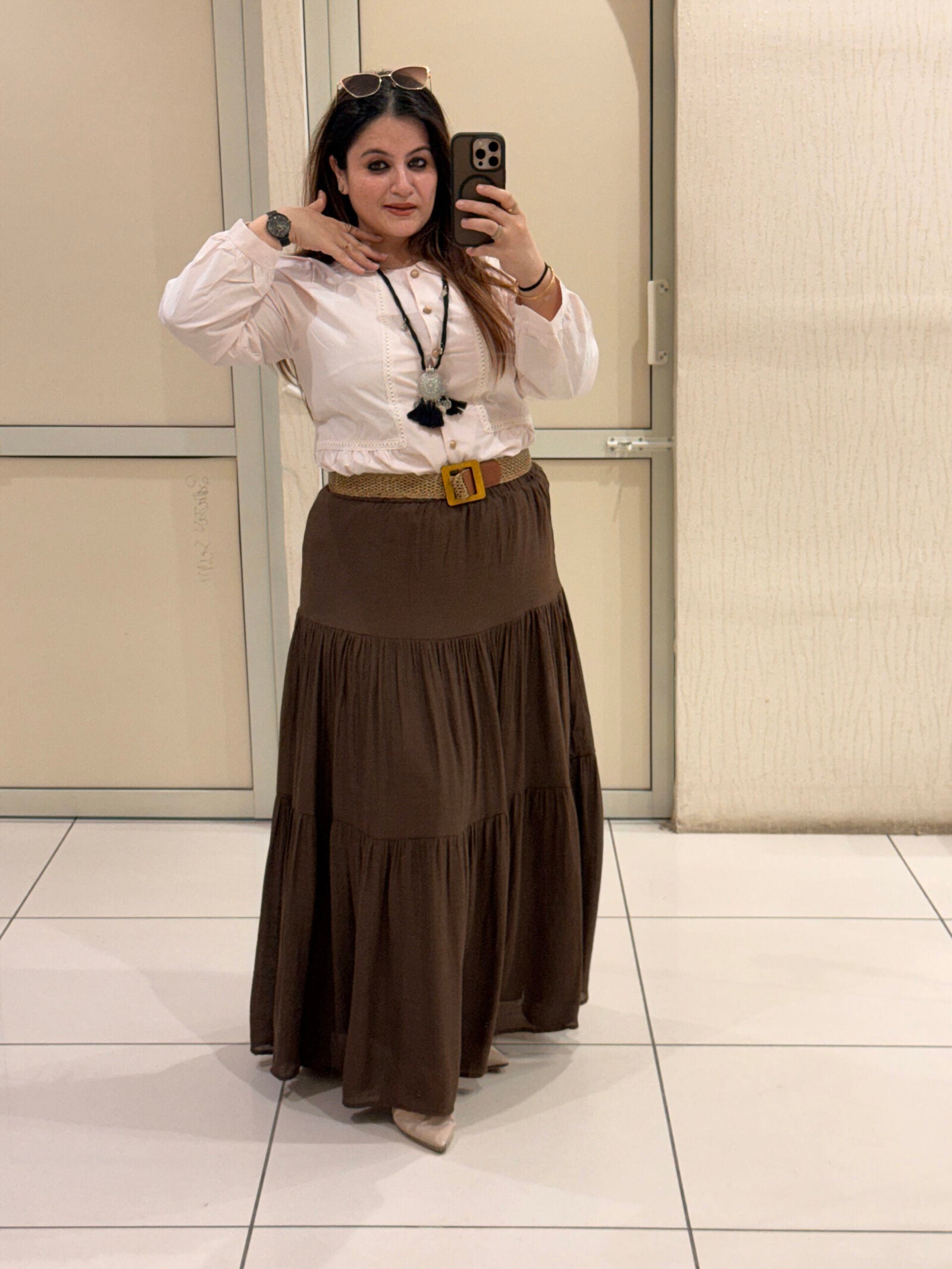 Elegant tiered maxi skirts crafted from soft cotton fabric, available in two timeless shades — brown and black. Perfect for casual outings, travel, or boho-chic styling.