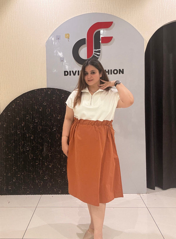 Elegant Gathered Waist Midi Skirt