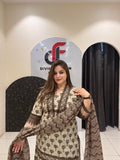 Brown Pure Cotton Printed Suit Set