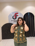 Olive Green Imported Embroidered Coord Set