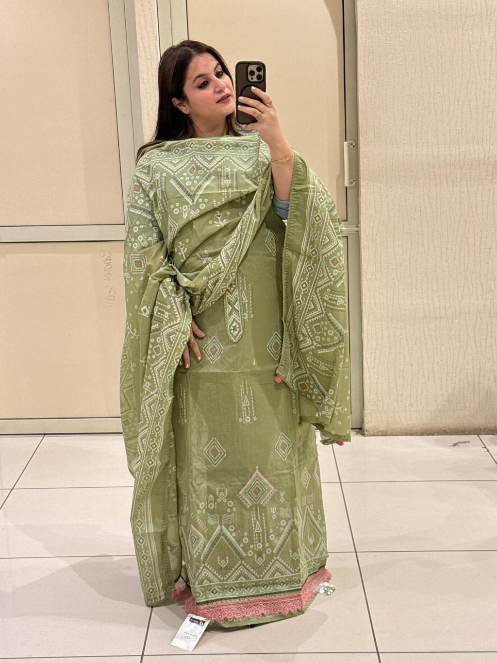 Branded Unstitched Cotton Suit Set