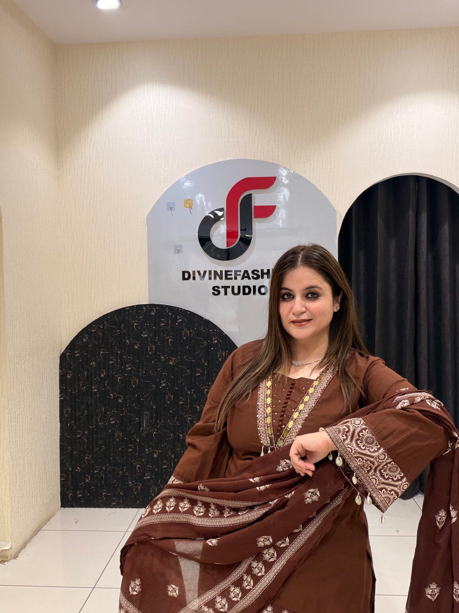 Brown Pure Cotton Farsi Salwar Suit
