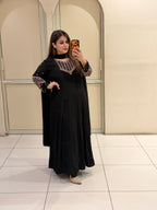 Black Embroidered Georgette Suit Set (M–3XL)
