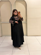 Black Embroidered Georgette Suit Set (M–3XL)