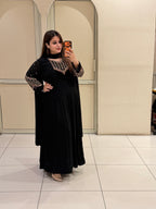 Black Embroidered Georgette Suit Set (M–3XL)