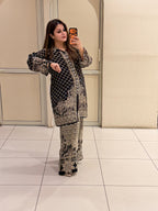 Black Printed Crepe Coord Set (M–XXL)