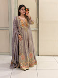Lavender Premium Embroidered Anarkali Suit (Free Size till XL)