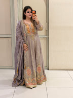 Lavender Premium Embroidered Anarkali Suit (Free Size till XL)