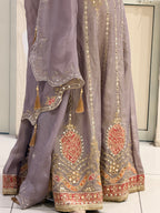Lavender Premium Embroidered Anarkali Suit (Free Size till XL)