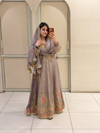 Lavender Premium Embroidered Anarkali Suit (Free Size till XL)