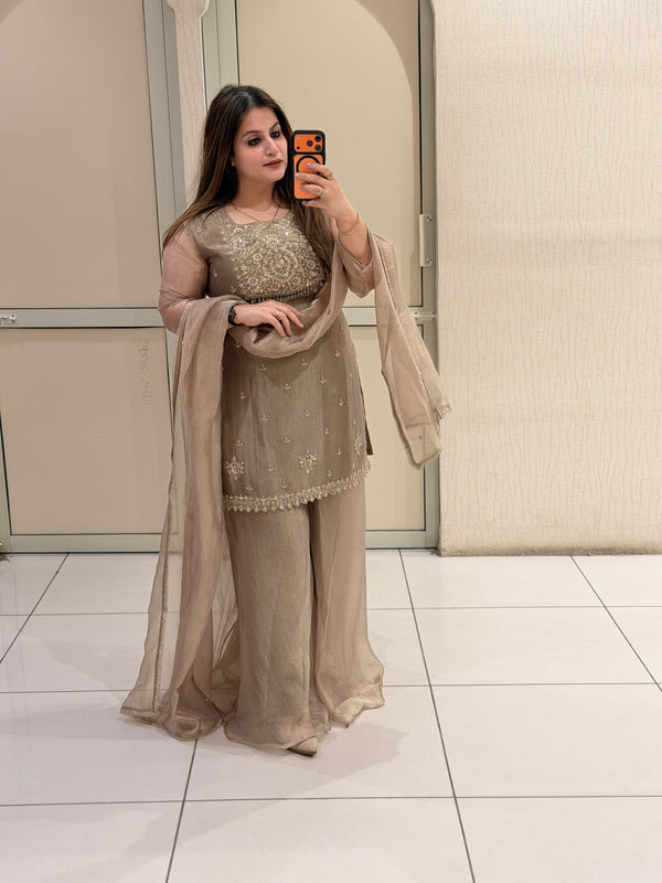 Beige Embroidered Suit Set (M–XXL)