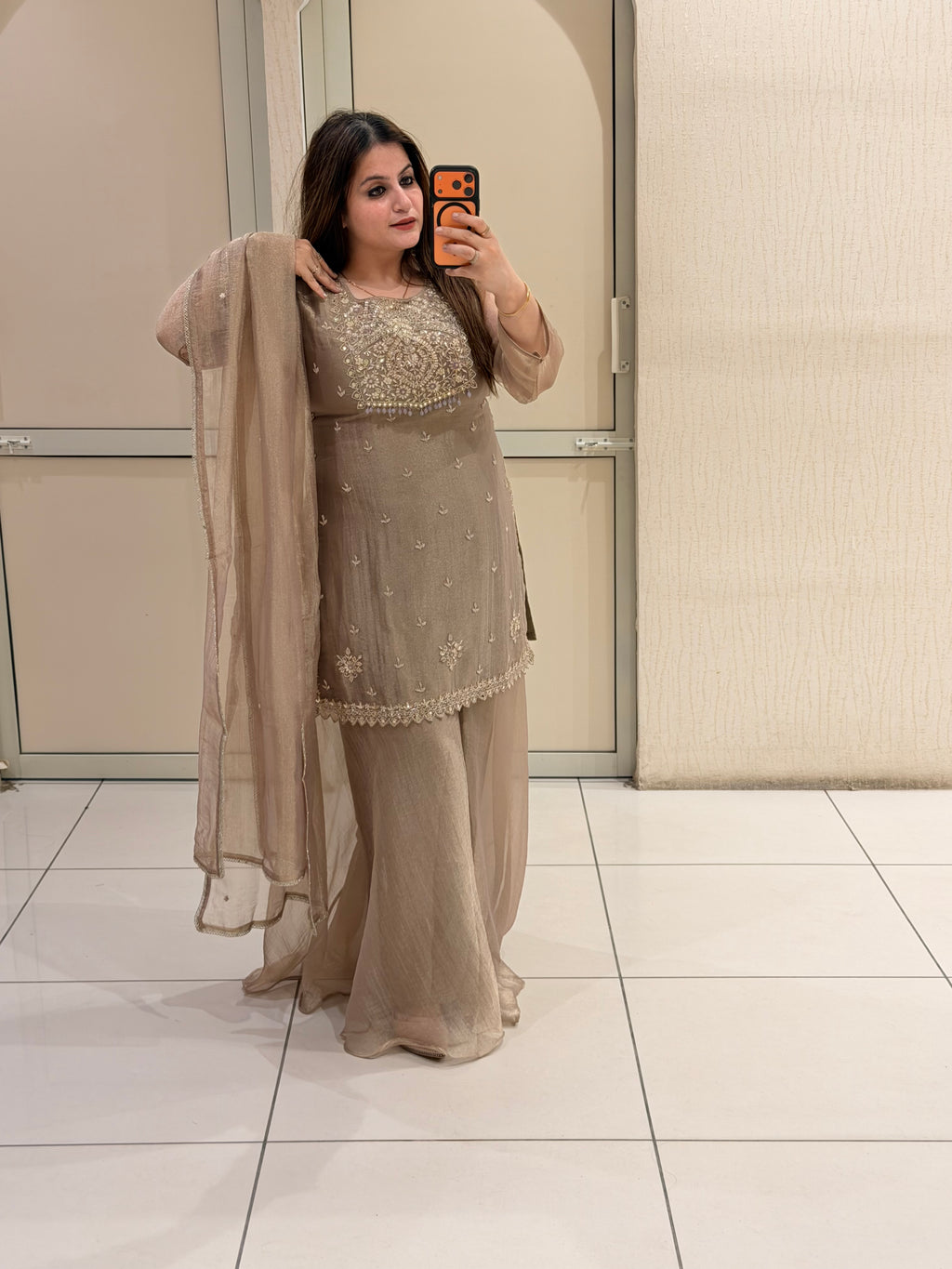 Beige Embroidered Suit Set (M–XXL)