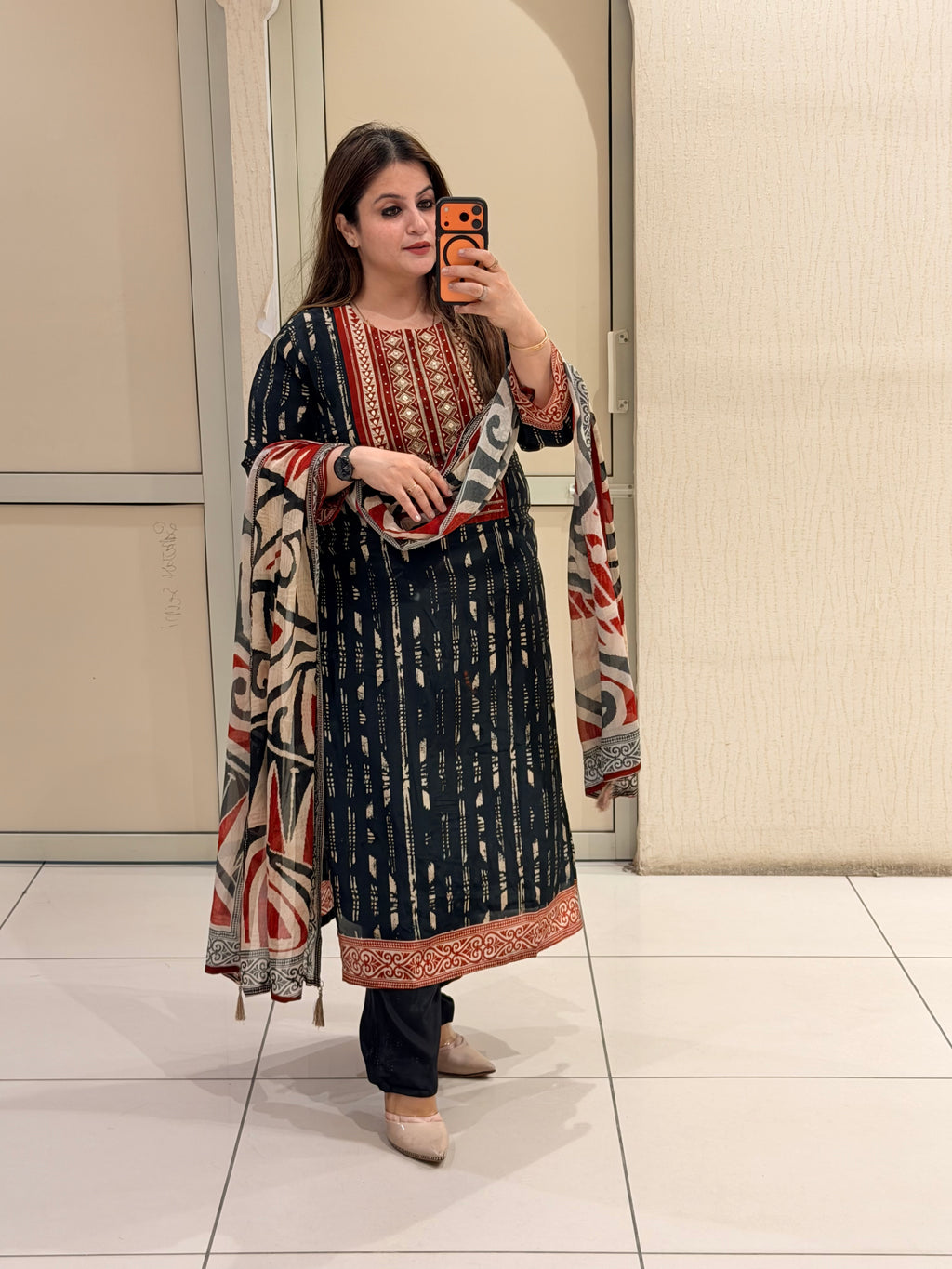 Multicolor Printed Crepe Suit Set (M–XXL)