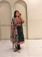 Multicolor Printed Crepe Suit Set (M–XXL)