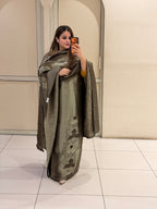 Olive Brown Silk Unstitched Suit