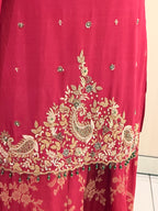 Red Silk Handwork Luxe Dress (Premium Article)