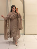 Taupe Embroidered Suit Set (M–XXL)