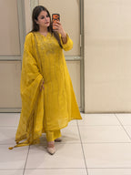 Yellow Embroidered Suit Set (M–XXL)