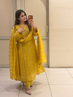 Yellow Embroidered Suit Set (M–XXL)