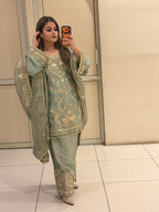 Mint Green Luxe Farsi Salwar Suit (Premium Fabric)