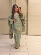 Mint Green Luxe Farsi Salwar Suit (Premium Fabric)
