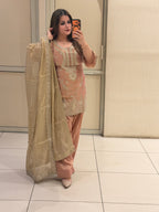 Peach Luxe Farsi Salwar Suit (Premium Fabric)