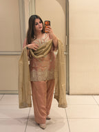 Peach Luxe Farsi Salwar Suit (Premium Fabric)