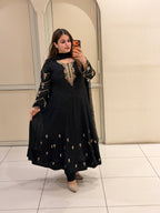 Black Chinon Handwork Dress (M–XXL)