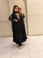 Black Chinon Handwork Dress (M–XXL)