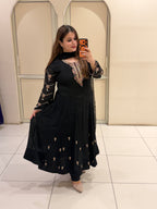 Black Chinon Handwork Dress (M–XXL)