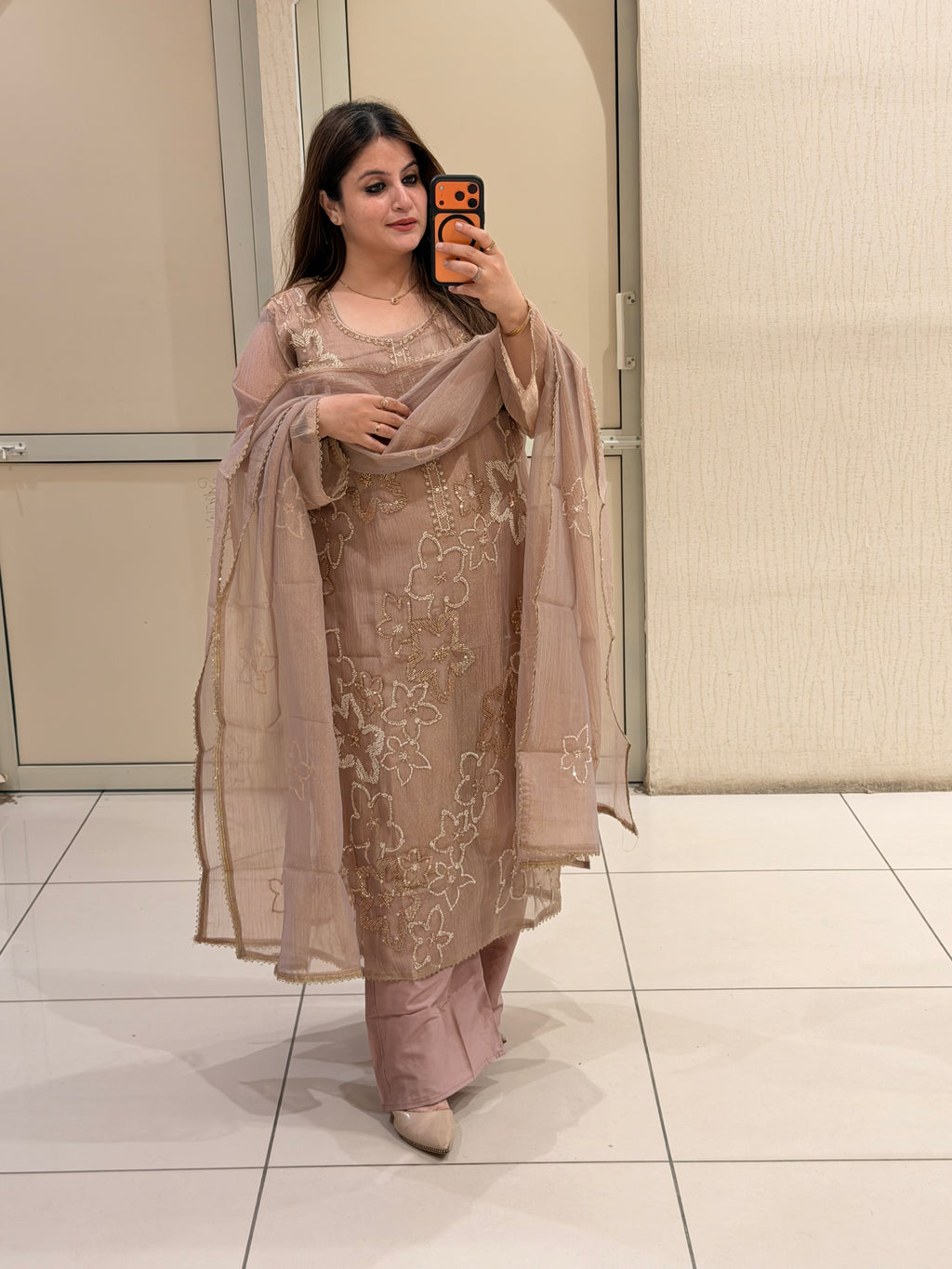 Pastel Pink Embroidered Suit Set (M–XXL)