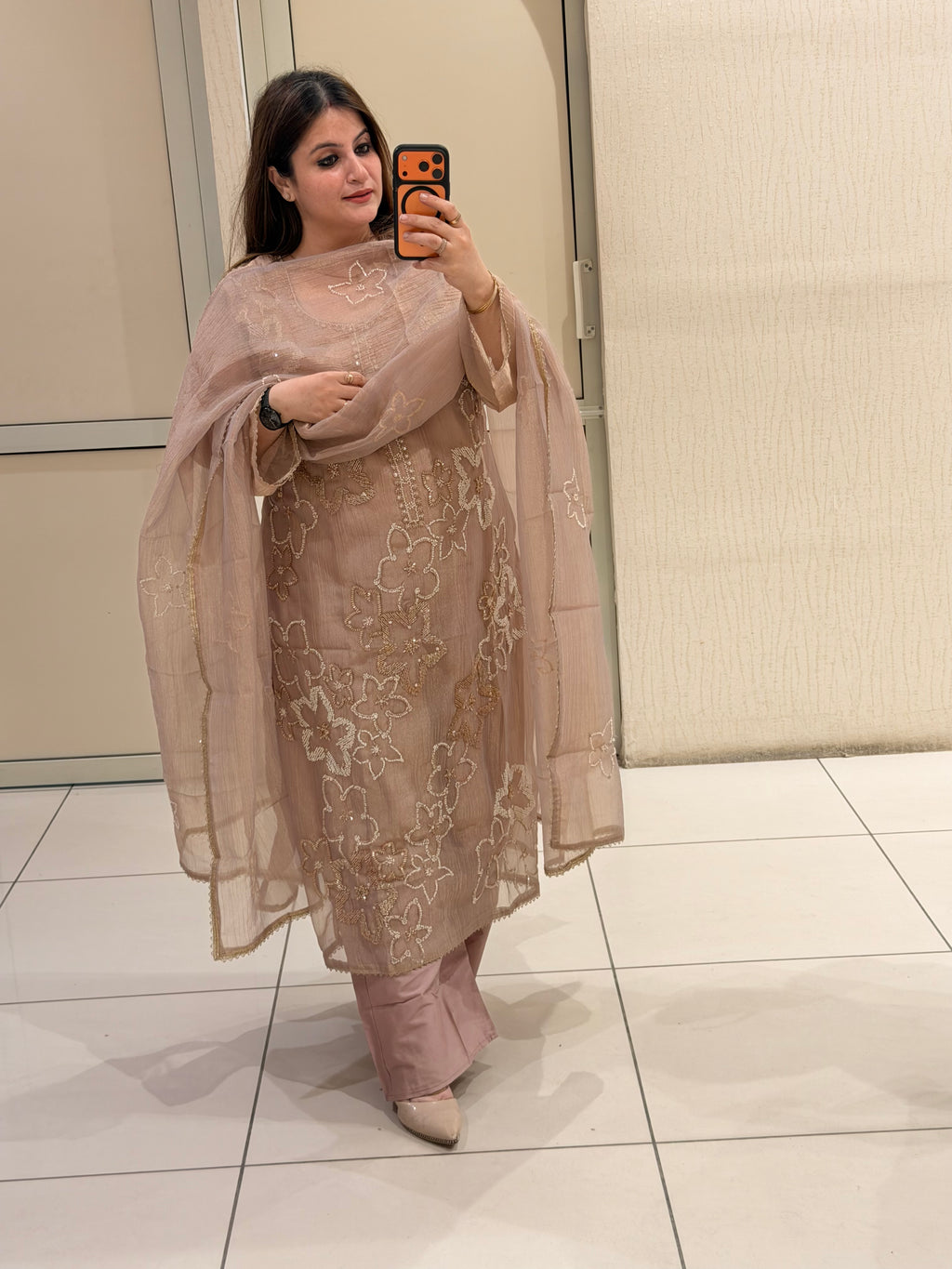 Pastel Pink Embroidered Suit Set (M–XXL)