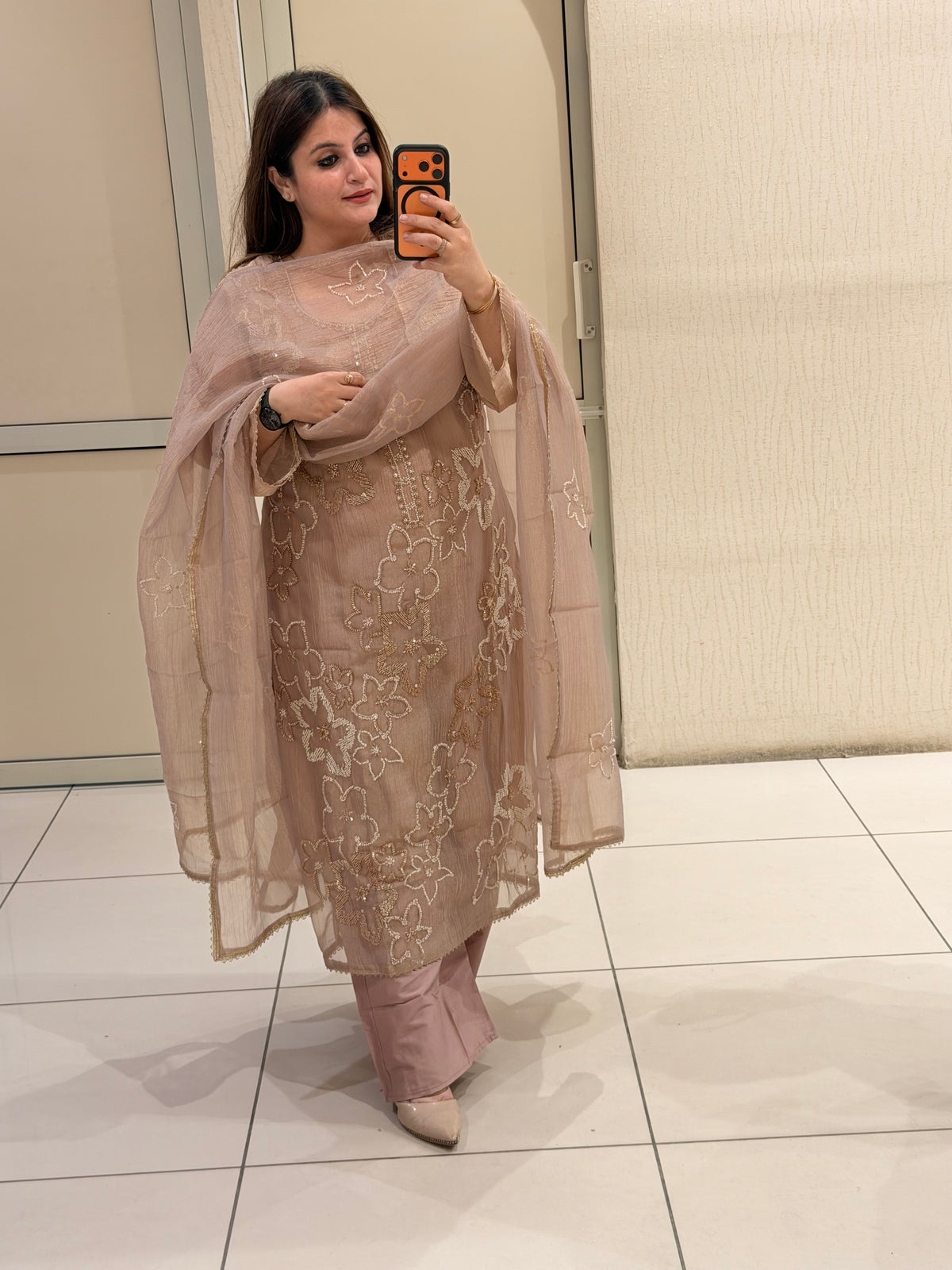 Pastel Pink Embroidered Suit Set (M–XXL)