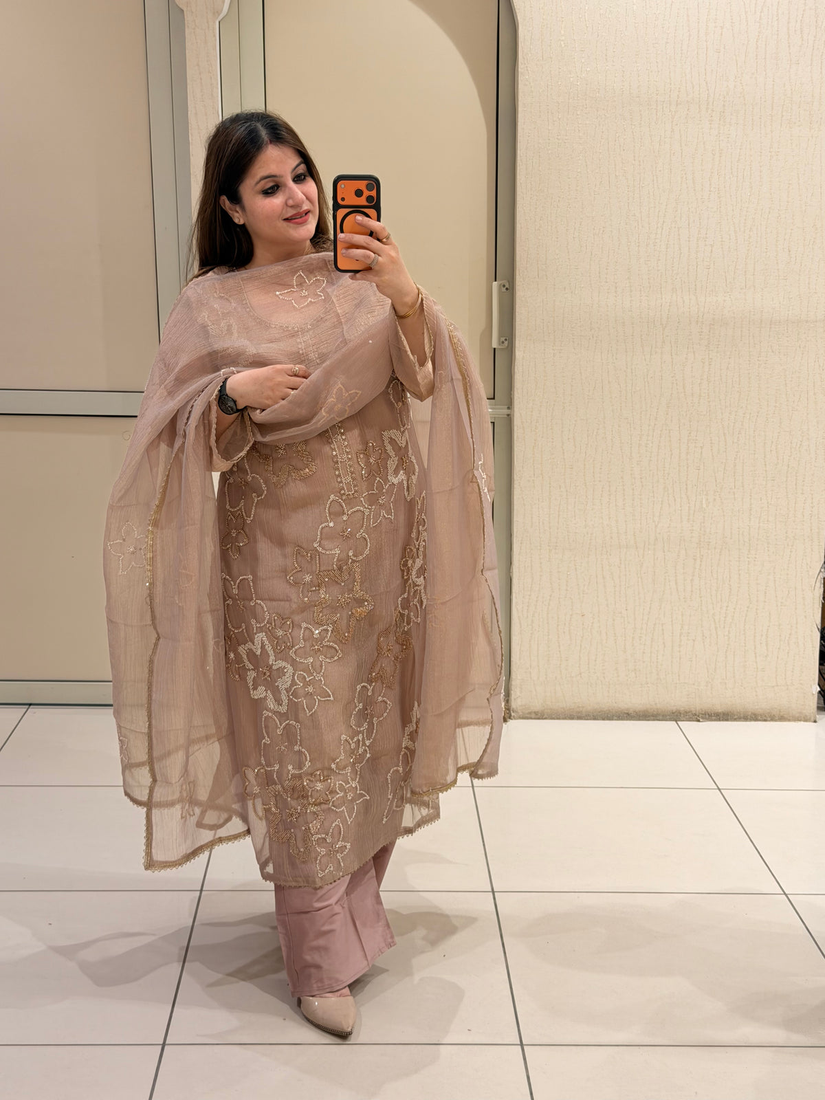 Pastel Pink Embroidered Suit Set (M–XXL)