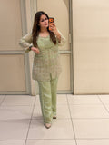 Pastel Green Embroidered Suit Set (M–XXL)