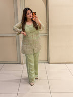 Pastel Green Embroidered Suit Set (M–XXL)