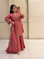 Pink Embroidered Suit Set (M–XXL)