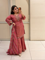 Pink Embroidered Suit Set (M–XXL)