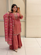Pink Embroidered Suit Set (M–XXL)
