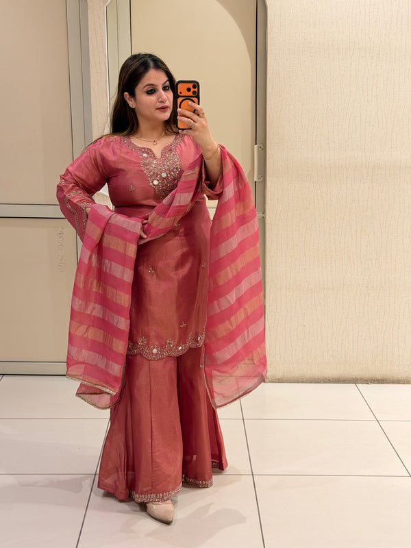 Pink Embroidered Suit Set (M–XXL)