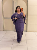 Purple Crepe Farsi Handwork Suit (M–XXL)