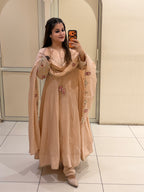 Exclusive Peach Mul Embroidered Suit (M–XXL)
