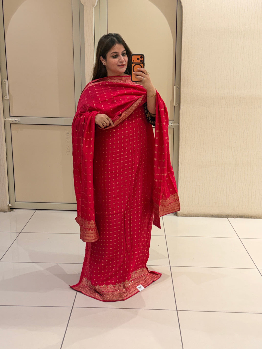 Rani Banarasi Silk Unstitched Suit