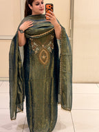 Premium Unstitched Handwork Partywear Suit