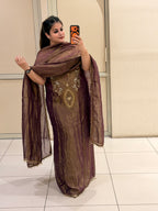 Premium Maroon Unstitched Handwork Partywear Suit
