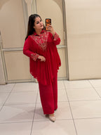 Rani Pink Pure Chinon Handwork Dress (M–XXL)