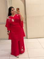 Rani Pink Handwork Partywear Dress (Free Size till XL)