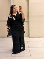 Black Handwork Partywear Dress (Free Size till XL)