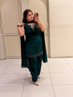 Emerald Green Crepe Farsi Salwar Set